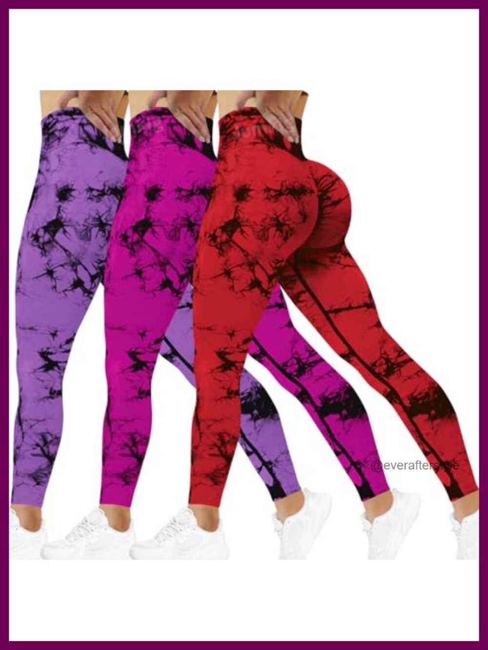 Tie Dye Seamless Leggings for Women High Waist Scrunch Butt Lifting Yoga Pants